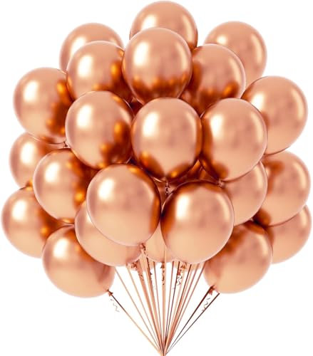 UDRKFOPK Ballon Rose Gold,100 Pcs 10 Pouces Ballons Rose Gold,Ballon de Baudruche en Latex,Rose Gold Ballon Fete pour Fête à Thème Filles Anniversaire Baby Shower Mariage Fête Décorations