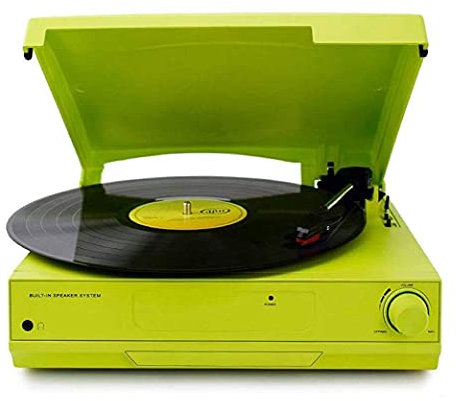 Belt Driven Turntable with Built In Stereo Speaker,Vintage Style Record Player,Bluetooth Built-in Speaker (Color : Blue) recorder kxtmm