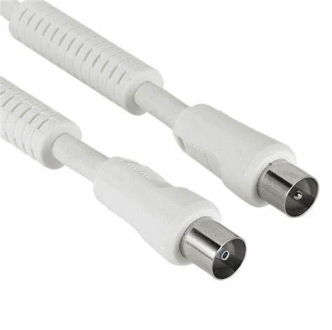 Vivanco SAT TV/Radio Antennenkabel, 90dB, Koaxial Stecker zu Koaxial Buchse, zum Anschluss von TV-Gerät, Receiver, HiFi-Anlage, 5m