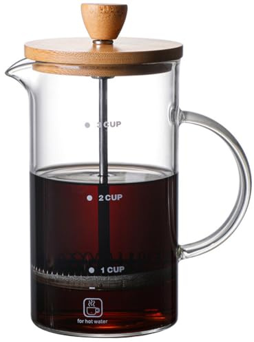 LOORGVEL Cafetera Prensa Francesa De Vidrio Reutilizable Filtro De Malla Para Café Suelto 6.49 X 2.75 X 2.75 in Para Cocina Oficina Hotel Y Restaurante