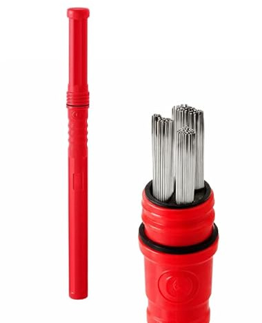 Welding Rod Storage Tube 40 Inch (102 cm), Airtight Sealed Container with Divider for TIG Rods, Welding Electrode Holder for Workshop & Job Site (Red)