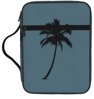 Unkhtt Palm Tree Print Bible Storage Bag Scripture Holder Waterproof Cover Travel Church Everyday Storage