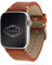 Eternel - Cinturino Vintage Logan honey compatibile con Apple Watch 44/45/46/49 mm adattatori acciaio inossidabile argento - Fatta a mano in Francia pelle pieno fiore - Compatibile tutti Apple Watch