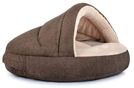 Hundehöhle außen schick, innen bequem, in Braun-Biscuit Füllung Standard Größe 120x65