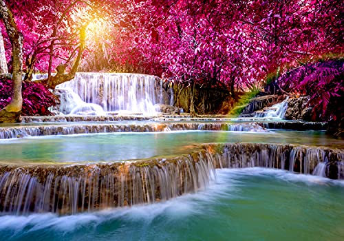 decomonkey - Papier Peint Panoramique Revetement Panoramique Mural Chute d'eau Cascade 550x250 cm - Maison Déco Tenture Murale Décoration - Art mural unique design tendance