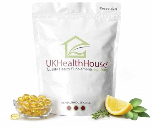 UKHealthHouse Cod Liver Oil Capsules 1000mg | High Strength Cod Liver Oil Capsules for Heart, Brain Health & Immune System | Rich in Omega 3 Fatty Acid, Fish Oil with EPA & DHA | 90 Softgels