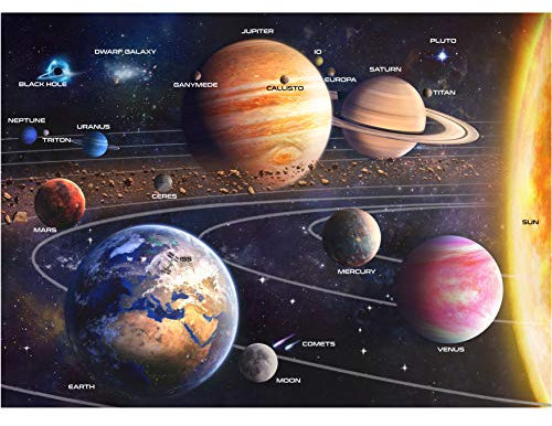 MELARQT A2PLAY USA Solar System 1000 Piece Jigsaw Puzzle Set, Adult Space Puzzle & Fun Fact Poster, Premium Recyclable Materials, 27.5 x 19.7 in