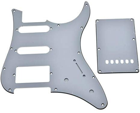 Dopro Gitarren-Schlagbrett aus HSS und Tremolo-Tremolo-Rückplatte, passend für Yamaha Pacifica-Gitarre, Weiß, 3-lagig