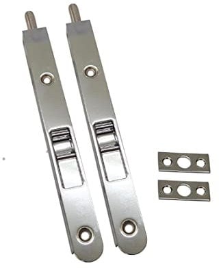 QCAA Flush Bolt, 7, Solid Brass Face Plate, Polish Chrome, 2 Pack, Made in Taiwan