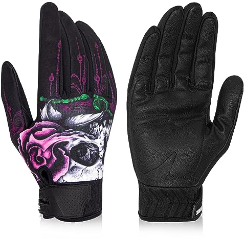 RIGWARL Winter Motorcycle Gloves Men Women, Warm Pink Gloves for Cold Weather Thin with Touchscreen, Thermal Cycling Glove Gift for Drving Runing Camping Hiking Bike Walking Skiing Snow