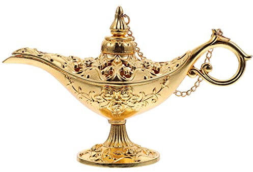 IMIKEYA Tischlampe Vintage Magische Legende Lampe Sammelbare Klassische Arabische Kostüm Requisiten Lampe Topf Geschenk für Hause Hochzeit Tisch Dekoration 12 Cm Gold Hochzeitsdekoration