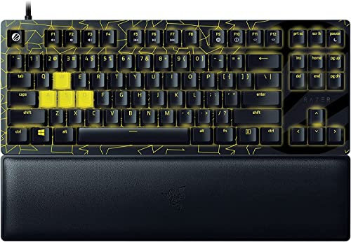 Razer Huntsman V2 Tenkeyless (Red Switch) - Optische Gaming-Tastatur ohne Ziffernblock (Lineare Optische Switches, Doubleshot PBT-Tastenkappen, Handballenauflage) QWERTY US-Layout | ESL Ed.