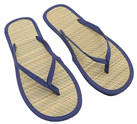 Tongs Confortables pour Femme, Tongs Légères Et Respirantes, Semelle Intercalaire Tissée en Paille, Semelle Antidérapante en EVA, Maison, Chambre, Sol, Salle De Bain, Plage, Jardin, Sabots D'été