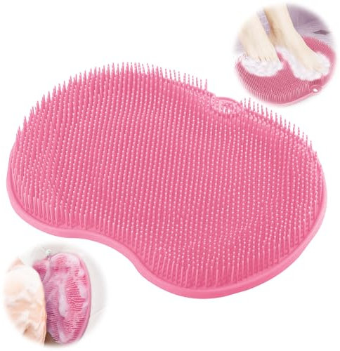 Xionghonglong Fußbürste für die Dusche, Rutschfestes Silikon Massagepad, Rückenschrubber, Fußbürste Wäscher, Massagegerät Dusche mit Rutschfesten Saugnapf, Reinigung, Peeling, Entspannung