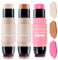 Erinde 3PCS Contour Foundation Stick with Brush, Highlighter Bronzer Pen, Face Brightens Shades Pencil, Highlighting Shade, Highlight Shaping Stick, Impermeable, Maquillaje de larga duración