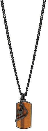 Emporio Armani Herrenkette Dog Tag Tigerauge Adler braun schwarz, EGS3033001