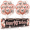 Dekorationen zum 90. Geburtstag für Frauen Roségold und Schwarz 90. Geburtstag Yard Banner und 18 Stück 90. Geburtstag Ballons für 90. Jahrestag Geburtstag Party Supplies Indoor Outdoor Yard Decor