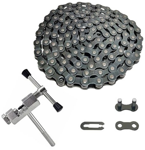 Sport Direct™ 1 - Speed Bicycle/Bike Chain & Connectors with Chain Rivet Extractor Tool 1/2 x 1/8 BMX 114 LINKS