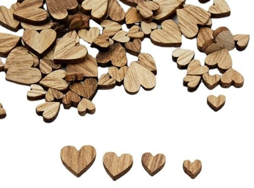 100 StüCk Holzherzen Deko,Streudeko Holz,Deko Holz Herz Tischdeko,Bastelbedarf Herzen Basteln,Hochzeitsdeko Holzherz GeschenkanhäNger,Konfetti Vintage Holzdeko,Diy Bastel HöLzerne Taufe Dekoration