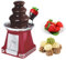 PLABNK Home Chocolate Fountain Machine, 3 Tier Chocolate Melting Fondue, Knob Constant Temperature, Dessert Baking Machine, Different Shape Chocolate Desserts,Red