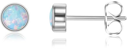 Titan Ohrringe Hypoallergen Damen Herren Mädchen G23 Titan Ohrstecker Kleine Azure Opal Ohrstecker 5mm