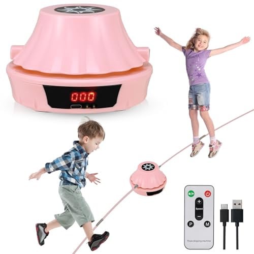 Smart Jump Rope Machine, Wireless Skipping Rope with Counter for Adults Kids, Smart Skipping Rope with Remote Control, 1-10 Speed Level Adjustment, LED Screen Kids Gym Equipment for Women/Men/Kids