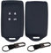 Amazleer Lot de 2 Housses en Silicone pour Clé de Voiture Compatibles avec Clio, Mégane, Kadjar, Koleos, Kangoo, Talisman, Captur, Space, Dacia Duster Avec 2 Anneaux Porte-clés (noir)