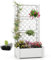 RELAX4LIFE Jardinière Surélevée Verticale 53L avec Treillis à 3 Hauteurs, Indicateur d'eau, Trou de Drainage et Séparateurs Amovibles, Lit de Jardin Élevé sur Pied pour Terrasse Jardin (Blanc)
