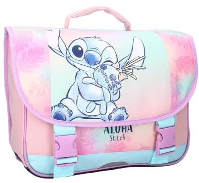 mybagstory Cartable Stitch Fille – Sac à Dos École Primaire A4 Léger, Design Pastel stitch, Idéal CP CE1 CE2, Bretelles Réglables, Grande Capacité
