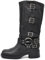 IF Fashion Scarpe Stivali da Donna Al Polpaccio Ginocchio Stile Biker Punk Rock Motociclista con Fibbia Multipla 730-3 nero N.41
