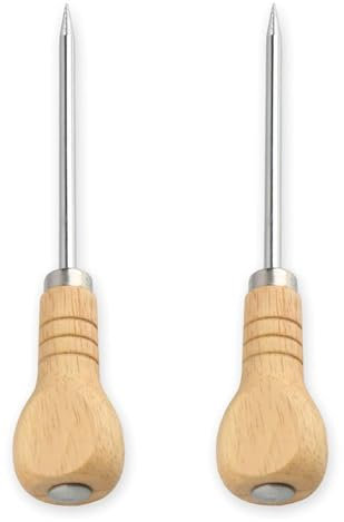 2 PCS Bradawl Tool for Wood – Heavy Duty Awl Tool with Wooden Handle, Bradle Tool for Leather, Fabric & Carpentry – Manual Punch Tool for Woodworking, DIY, Crafts & Carpenter Tools