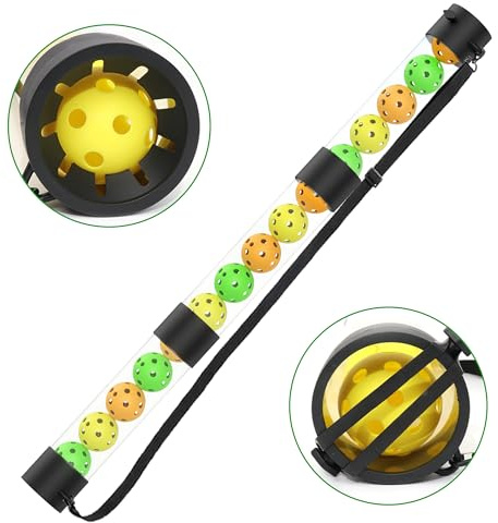 Asyxstar Pickleball Pickup Tube Retriever & Ball Hopper Storage with Strap Pickle Balls Tube Pickup