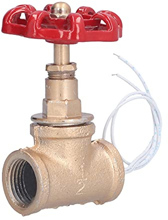 Tnfeeon 1/2-Zoll-Absperrventil, Vintage-Steampunk-Lampenschalter, Eisen mit Rotem Griff, Einfache Installation und Retro-Stil für Heimdekoration