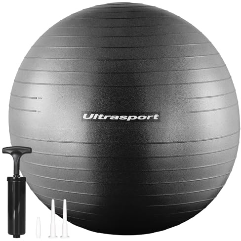 Ultrasport Pilatesball für Yoga & Fitness I Softball bis 300kg, rutschfest, Anti-Burst I Fitball für Schwangerschaft, Gymnastik, Ergonomischer Sitzball für Büro, Klein und Groß