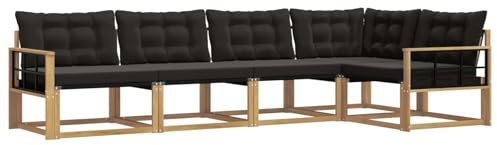 vidaXL Outdoor-Sofagarnitur mit Kissen 5 pcs Weiß und Schwarz, Moderne Gartenmöbel, Sofa-Kollektion und robuste Terrassenbestuhlung, gemütliche Lounge-Einheit