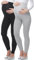 Be Mammy Lange Umstandsleggings aus Viskose Leggings Blickdicht Damen, Maternity Clothing, Ideal für die Schwangerschaft BE-02 2er Pack (Schwarz/Melange, XXL)
