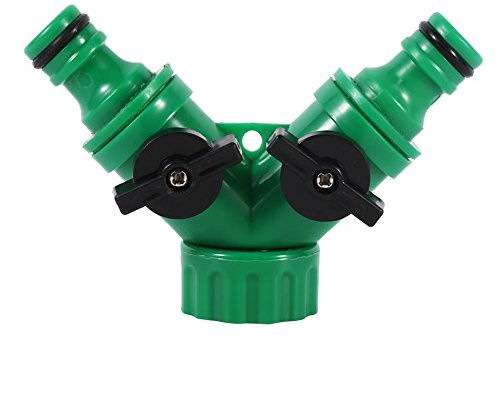 Zerodis Répartiteur de Tuyau de 2 Voies, Tuyau d'arrosage d'irrigation de Goutte de Connecteur de Tuyau avec Vanne en Y Adaptateur de Robinet Poignée