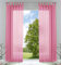 2er-Pack Gardinen Transparent Vorhang Set Wohnzimmer Voile Schlaufenschal mit Bleibandabschluß HxB 225x140 cm Rosa, 61000CN