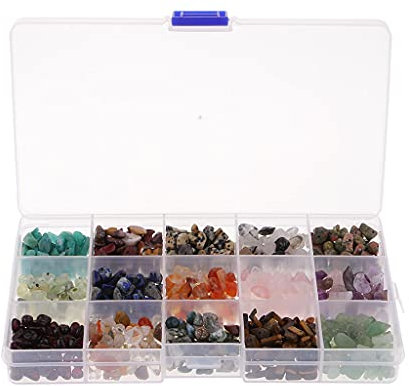 Fenteer 15 Farben Edelsteinperlen Schmucksteine Steinperlen für DIY Schmuck