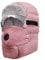 MengH-SHOP Trappermütze Bomber Hut Wintermütze mit Ohrenklappen Winddichtes Maske Brille Hält Warm Fliegermütze für Skifahren Skaten Klettern Rosa