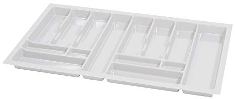 Alusfera Besteckkasten für Schubladen 90cm – Schubladen Organizer mit Fächeraufteilung – Hochwertiger Schubladen Organizer Küche für Mehr Ordnung – Anpassbar und leicht zu reinigen - 830x490mm Weiß