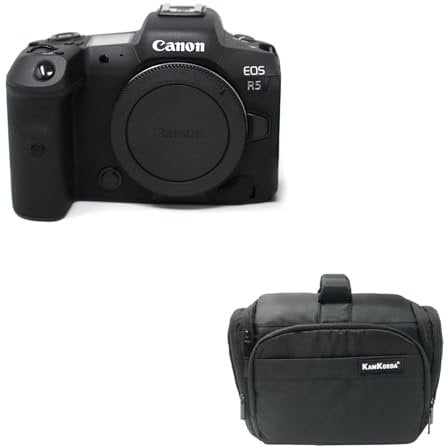 KamKorda Camera Bag + R5 Mirrorless Digital Camera Body Only, 45MP Full-Frame CMOS Sensor, DIGIC X Image Processor, 8K30 Raw and 4K120 10-Bit Internal Video + 2 Year Warranty