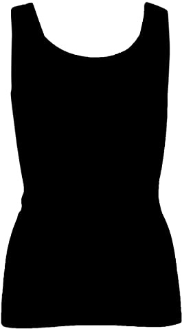 Cosilana, Damen Merino Top/Achselhemd, 70% Wolle (KBA), 30% Seide (Schwarz, 40-42)