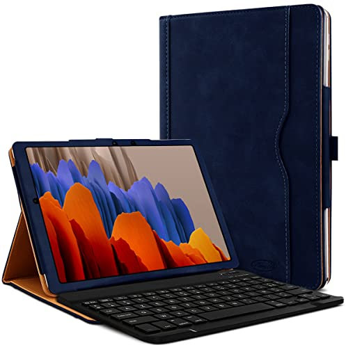 Clavier AZERTY + Étui de Protection Bleu pour Samsung Galaxy Tab S7 (11 SM-T870)