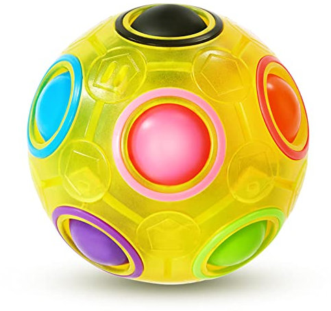 Vdealen Regenbogenball Magischer Puzzleball Zappelball Spiel Spaß Stressabbau Geschicklichkeitsspiele Pädagogische Spielzeug Denksport Ball Spielzeug Knobelspiel für Kinder Teens & Erwachsene
