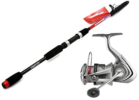 Teleskop Angelset 3,00m / 40-60g Teleskoprute + Daiwa Angelrolle Spinnrolle Reise Travel Combo
