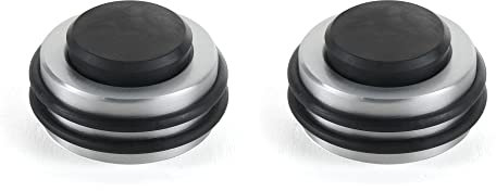 MAD Fermaporta, Ferma Porta da Pavimento Adesivi, Paracolpi in Gomma a Muro (Large, Nero con Base Satinata)