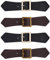 FINGERINSPIRE 4 Sets Leder-Knebelverschlüsse zum Aufnähen schwarz und braun PU-Leder Schnappverschluss zum Aufnähen Dufflecoat-Schnalle Metall-Lederverschluss Ersatz-Knebelverschluss für Mantel Jacke
