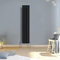 Warmehaus Modern Black Vertical Upright Tall Single Oval Panel Radiator 1800x354mm