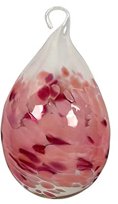 Lauschaer Glas Ostereier aus Glas mit Granulat Verschiedene Größen und Sets mundgeblasen handgeformt (1, opalrosa mit rubinrot)